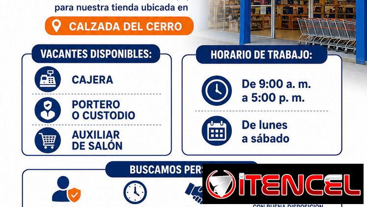 Oferta de Trabajo en La Habana | Cajera, Custodio y Auxiliar de Salón