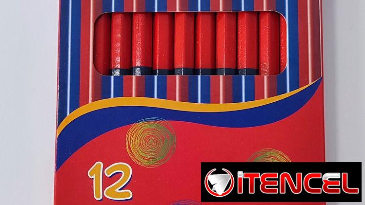 Caja de 12 Lápices de 2 colores(Rojo y Azul)