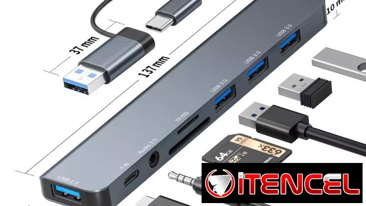 Tengo adaptador 8 en 1 para que conecte su móvil al mismo y descargue o utilice cualquier tipo de tarjeta, usb etc..!!