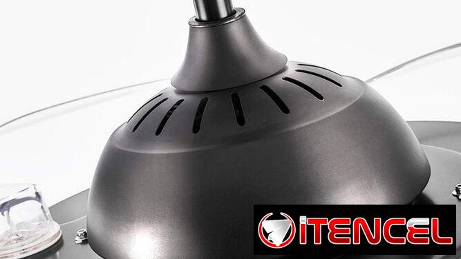 Ventilador de techo 42p Nizzato Aspas Transparentes plegables, iluminación LED, Bocina Bluetooth, Mando $130 USD