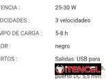VENTILADOR RECARGABLE 16″ SOLAR con USB para cargar otos dispositivos