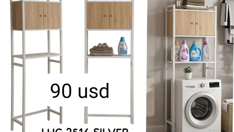Estante organizador para baño con puertas