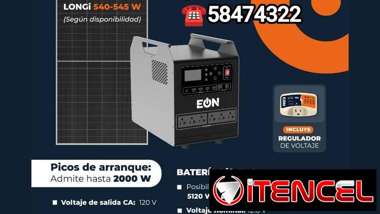 Estación de energía 1 kW más panel marca EON