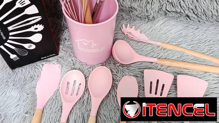 Set de utensilios de cocina de silicona (12 piezas) en 11000cup