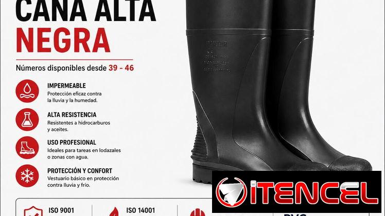 BOTA GONA CAÑA ALTA  NEGRA, DISPONIBLE DEL No 39-46