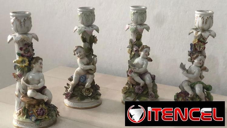 Se vende 4 querubines y una figura de biscuit