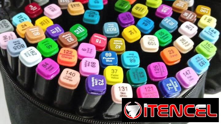 Estuche de 80 marcadores dobles para niños y adultos tg20