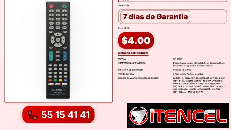 CONTROL REMOTO UNIVERSAL PARA TV LED / LCD VPT-0089
