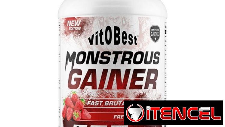 🔥Gana volumen con Monstrous Gainer de VitoBest🔥  7.7 lb (3.5 kg) Delicioso sabor a Fresa 🍓