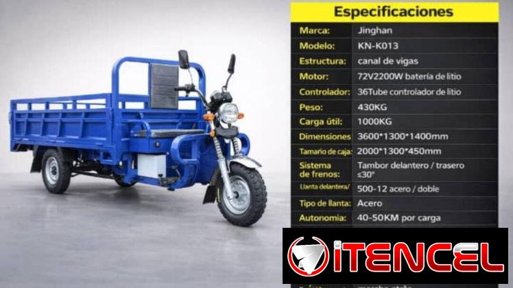 Triciclo eléctrico de carga marca jinghan , nuevos a estrenar, 4400 USD