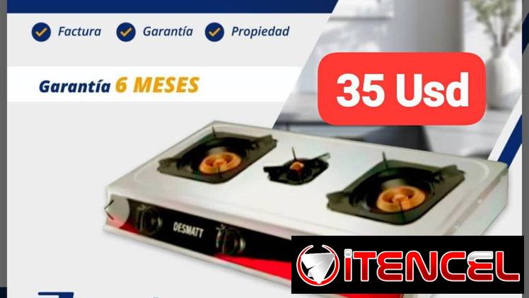 Cocina meseta a gas Desmatt, 3 Hornillas, Garantía de 6 meses, Entrega gratis para toda La Habana