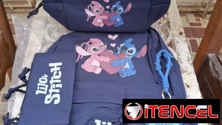 Set de mochila, merendero y cartuchera de Stitch