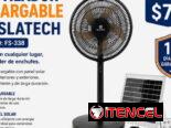 VENTILADOR RECARGABLE 16″ SOLAR con USB para cargar otos dispositivos