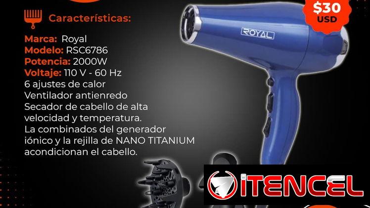 💲30💲SECADORA DE CABELLO ROYAL 2000W. MENSAJERÍA CON FACTURA Y GARANTÍA. TLF 54833699
