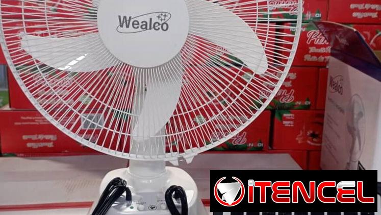 42 usd   *Ventilador recargable de mesa 14” marca Wealco*
