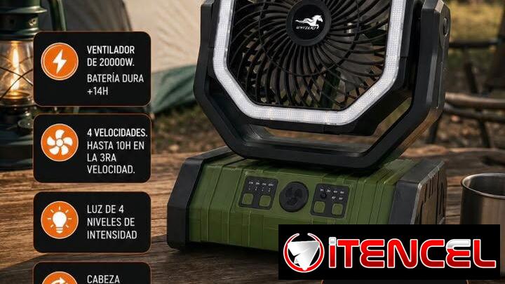 Ventilador recargable 20000w 55usd