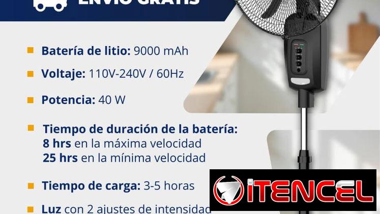 Ventilador de Pedestal Recargable 16″ (ko)