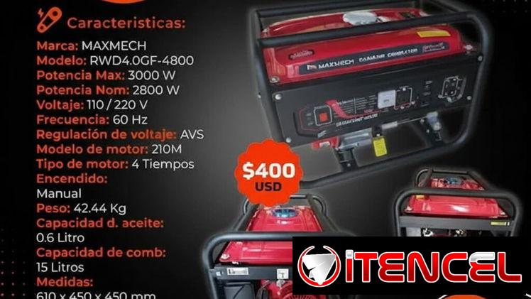 ⚡ GENERADOR ⚡ PLQNTA ELÉCTRICA MAXMECH 3000W. FACTURA Y GARANTÍA. TLF 54833699