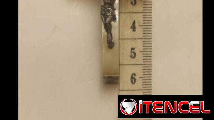 Crucifijo plata y nacar antiguo
