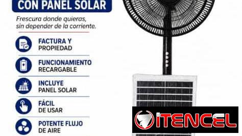 Ventilador recargable con panel de 16