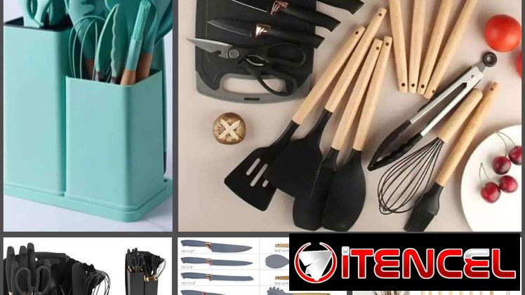 Set de utensilios de silicona para cocina de 19 piezas (uh)