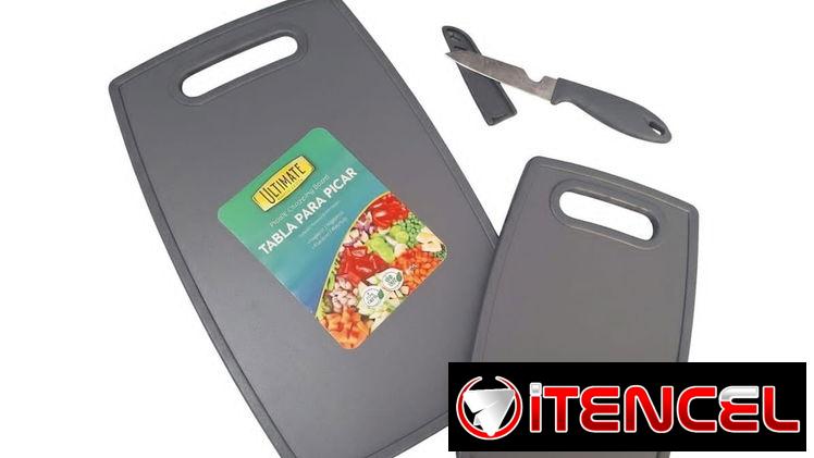 Juego de 2 tablas gordas y cuchillo