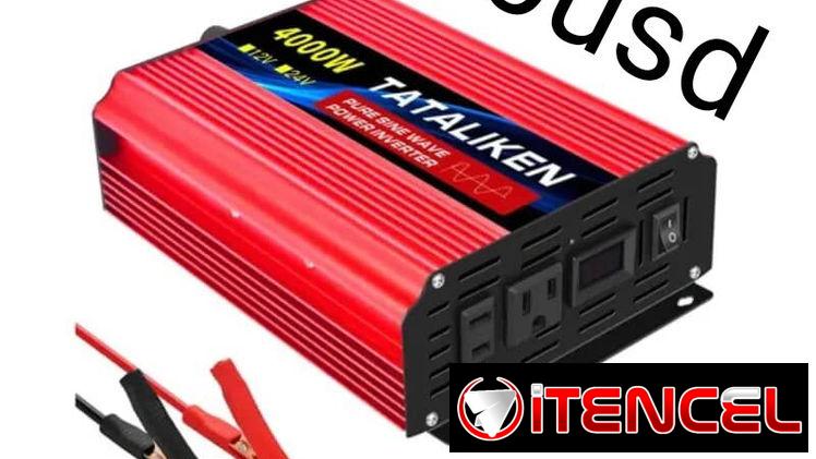 Inversor TATALIKEN de salida sinusoidal pura de 110 V (corriente alterna) con 2000 watts continuos y 4000 watts maximos.
