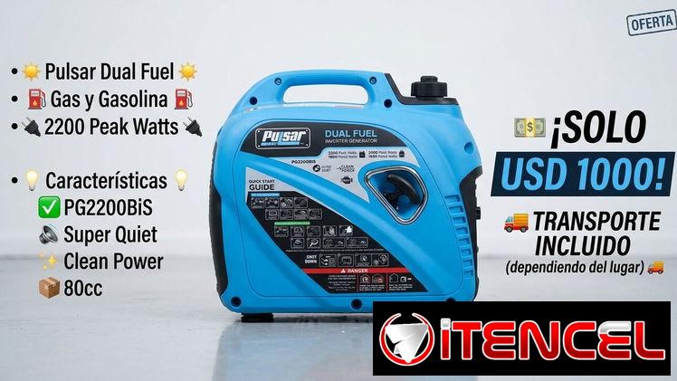 GENERADOR INVERTER PULSAR DUAL FUEL 2200W