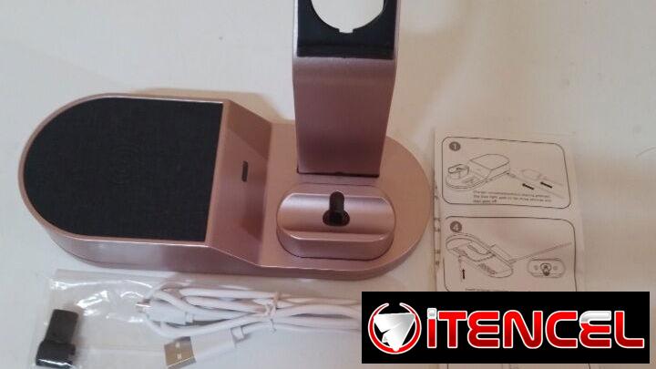 Base de Carga inalámbrica 3 en 1 para Moviles iPhone, Samsung y otros