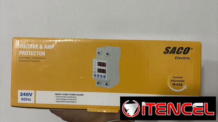 Breaker protector y regulador de voltaje digital. 240V.  1A-63A