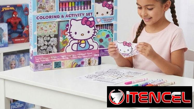 🎁SET DE ARTE PARA NIÑAS💓Diseño de Hello Kitty ‼️100 piezas✅Para colorear y actividades
