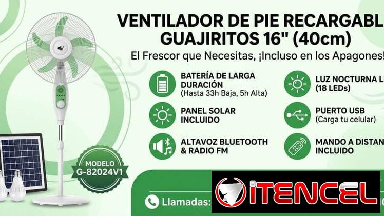 Ventilador de Pie Recargable Guajiritos de 16″(Modelo G-82024V1)