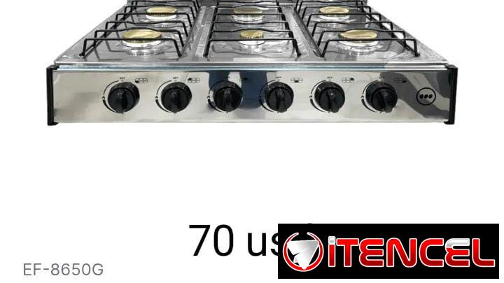 Cocina de gas de meseta 6 hornillas Premier