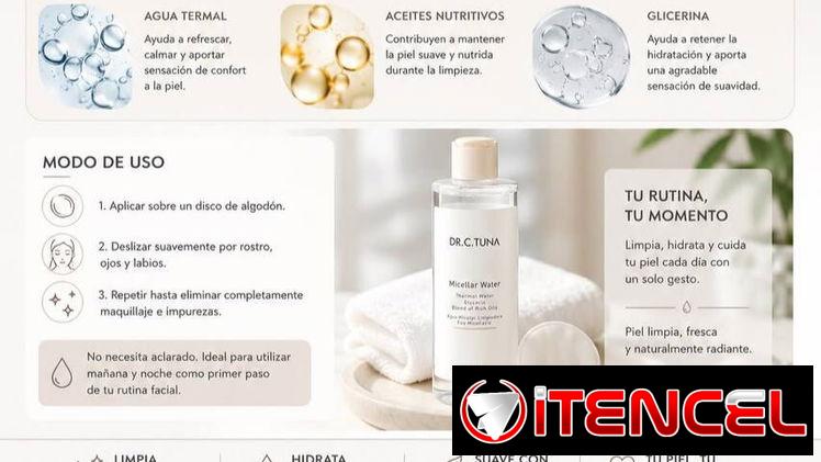 AGUA MICELAR (Desmaquillante) 225ml 💦Limpia, hidrata y cuida tu piel