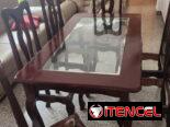 ‼️JUEGO DE MESA DE 6 SILLAS DE MADERA Y CRISTAL/54486895/10 DE OCTUBRE‼️