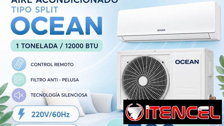 Aire acondicionado tipo Split marca OCEAN de 1 y de 2 toneladas