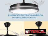 Ventilador de techo Inteligente, Bocina Bluetooth Nizzato 42p Mando a distancia,Aspas Transparentes plegable $130 USD