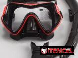 Careta y snorkel de buceo de visor panorámico cristal templado