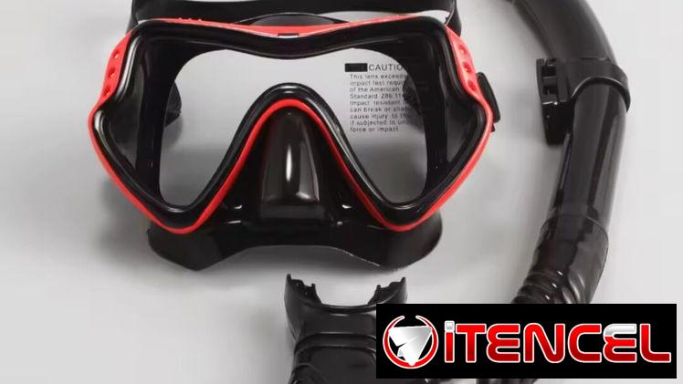 Careta y snorkel de buceo de visor panorámico cristal templado