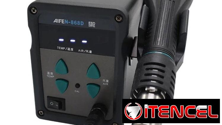 Estación Aire Caliente AIFEN-868D 700W Chip PID + LCD Dual + 4 Boquillas + Sleep Auto