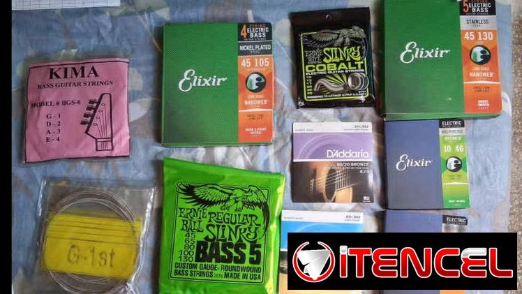 Cuerdas para guitarra de varios tipos y bajo