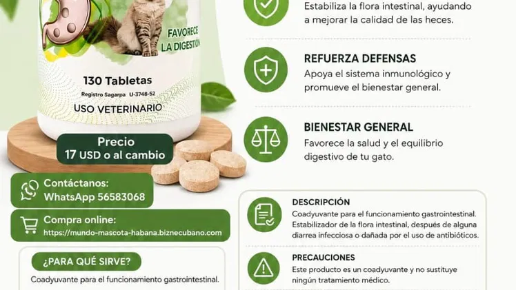 Probioticos para gatos 130 tabletas