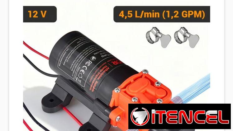 Bomba Presurizadora VEVOR 1.2 GPM 80 PSI 12V DC Autocebante Diafragma 2 Cámaras Para RV Riego