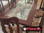 ‼️JUEGO DE MESA DE 6 SILLAS DE MADERA Y CRISTAL/54486895/10 DE OCTUBRE‼️