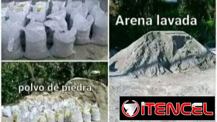 Arena, gravilla, polvo, cemento y mucho más