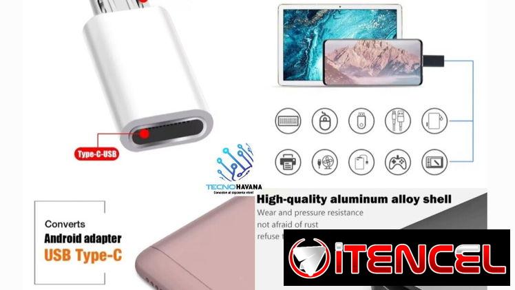 Adaptador de puerto de teléfono v8 a tipo C hembra