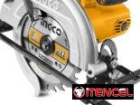 50236151  Sierra circular INGCO, 1400 W | Sierra eléctrica de 4800 rpm, mango mejorado, profundidad de corte ajustable/c
