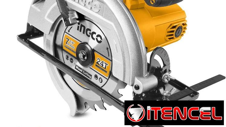 50236151  Sierra circular INGCO, 1400 W | Sierra eléctrica de 4800 rpm, mango mejorado, profundidad de corte ajustable/c