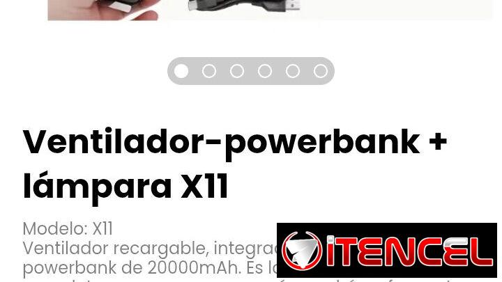 Ventilador-powerbank + lámpara X11 Modelo: X11