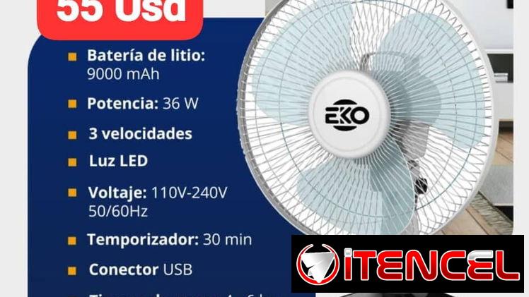 Ventilador Recargable de Mesa Eko 12″, Garantía de 6 meses, Entrega gratis para toda La Habana